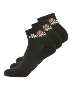 Ellesse Unisex Rallo 3 Pack Ankle Socks - Black