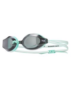 TYR Black Ops 140 EV Racing Female Fit Goggles - Smoke/ Mint/ White