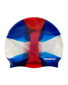 Maru Multi Silicone Swim Cap - Red / White / Blue