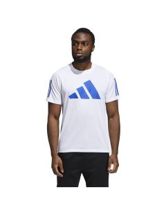Adidas Men's 3 Bar T-Shirt - White/ Blue