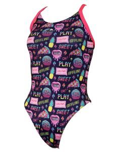 Turbo Love Pizza Swimsuit - Pink