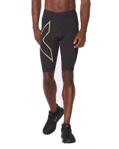 2XU Shorts de Compressão de Velocidade Ligeira para Homens - Preto/ Ouro