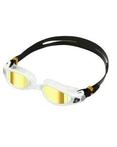 Aquasphere Kaiman Exo Gold Titanium Mirrored Goggles - White/ Gold