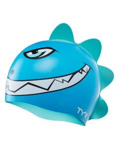 TYR 키즈 디노 디스트로이어 실리콘 수영 모자