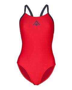 Aqua Sphere Essential Wide Back Swimsuit - Red/ Dark Grey