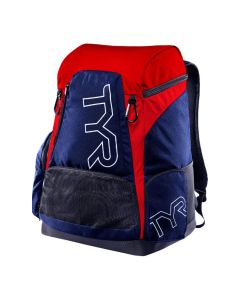 TYR Alliance 45L Backpack - Navy Blue / Red