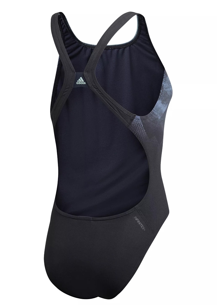 Adidas Womens Placed Print Swmsuit - Black / Grey