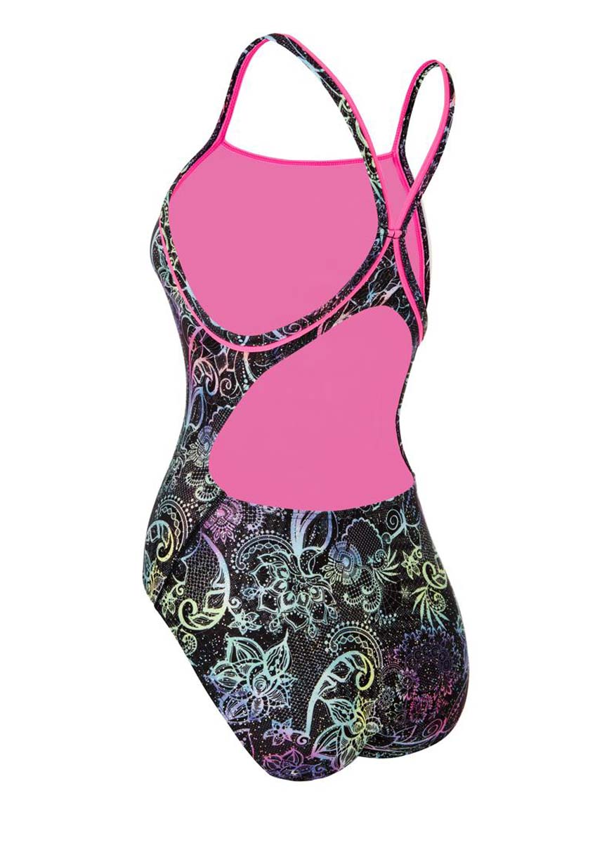 Maru Womens Space Lace Ecotech Sparkle Ace back Swimsuit - Black / Multi