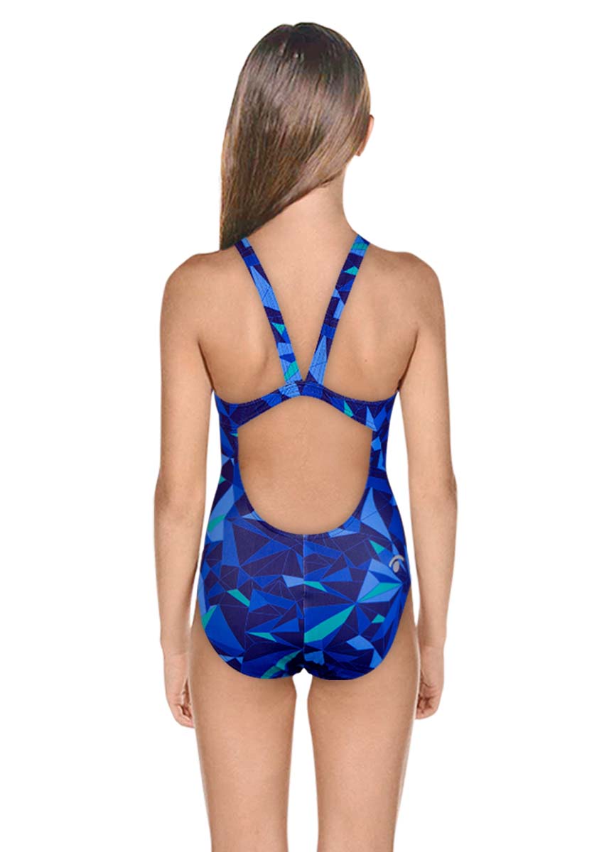 Jaked Girl's Diamonds One Piece Swimsuit - Blue