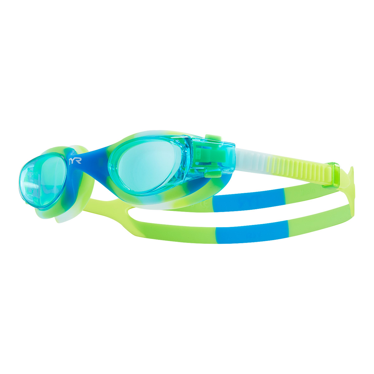 TYR Vesi Tie Dye Youth Fit Goggles - Blue/Green/Yellow