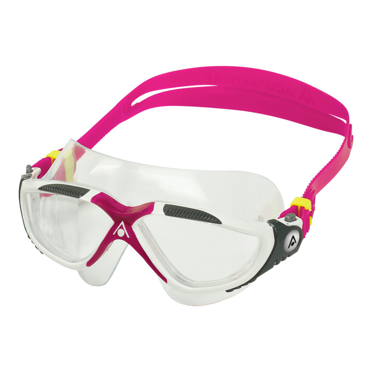 Aquasphere Vista Clear Lens Goggles - White/ Raspberry