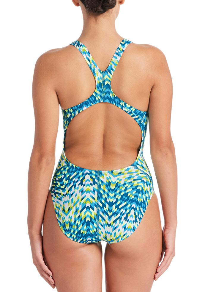 Nike Digi Arrow Girls' Powerback Swimsuit - Blue