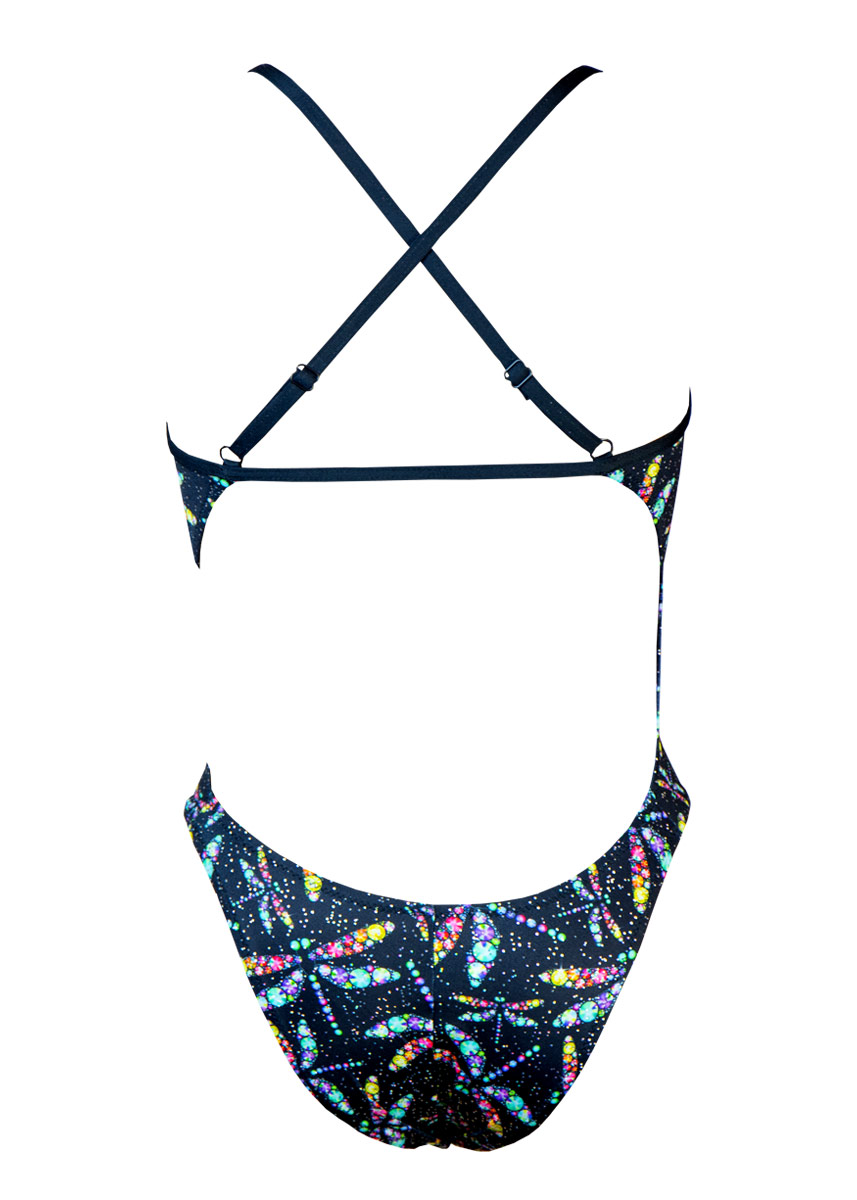 Aquarapid Girl's Dragonfly Sirio Swimsuit - Black/Multi