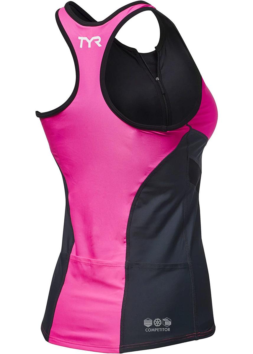 TYR Womens Competitor Tri Singlet - Pink/Grey