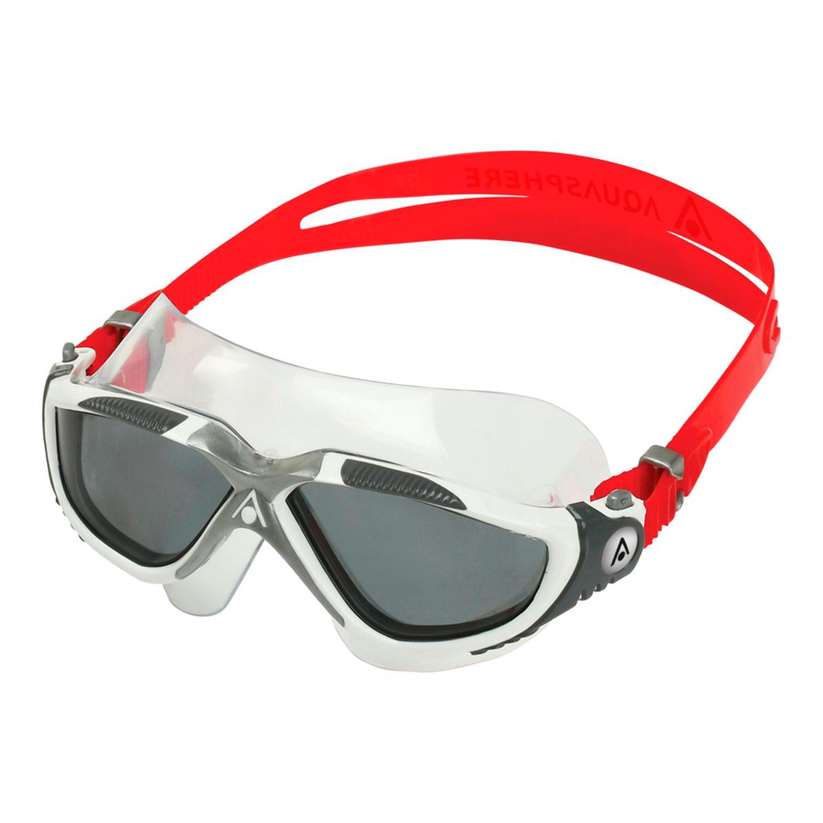 Aquasphere Vista Smoke Lens Goggles - White/ Red