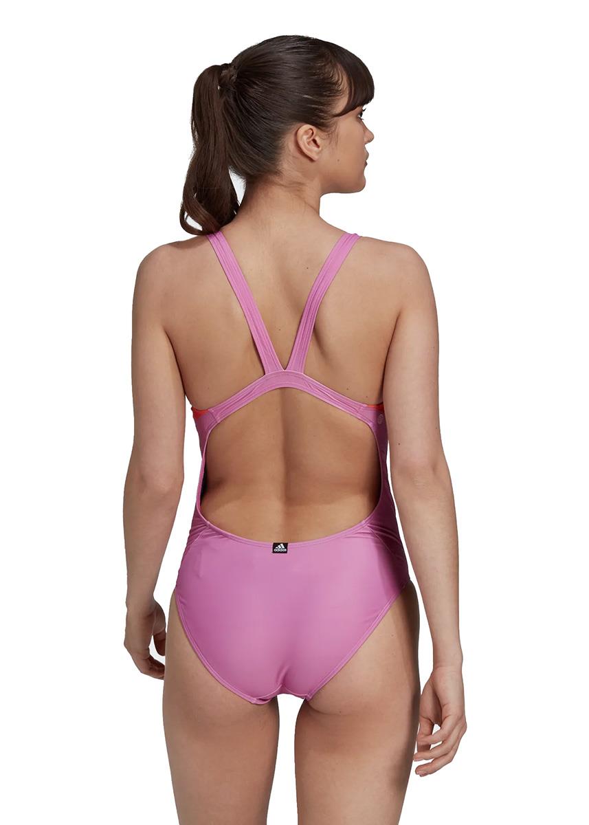 Adidas Womens 3 BARS Swimsuit - Pink