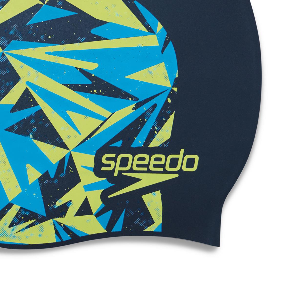 Speedo Boom Junior Silicone Cap - True Navy/ Pool/ Bright Zest