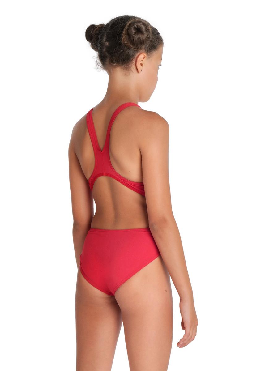 Arena Girl's Team Swim Tech Solid Swimsuit - Red/White