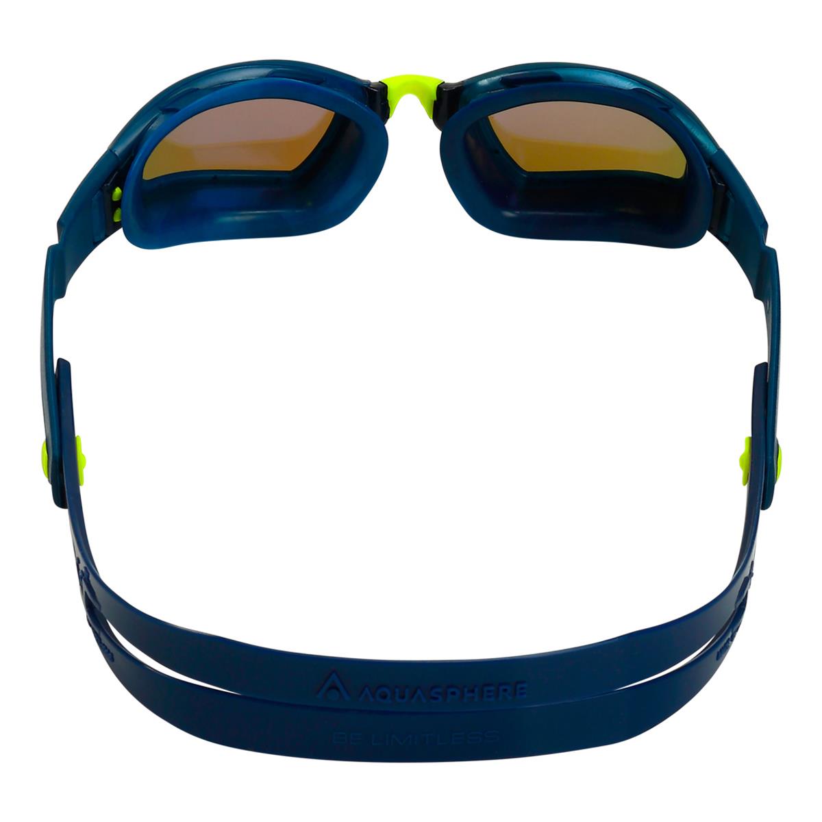 Aqua Sphere Ninja Blue Titanium Mirrored Goggles - Lightning Wave