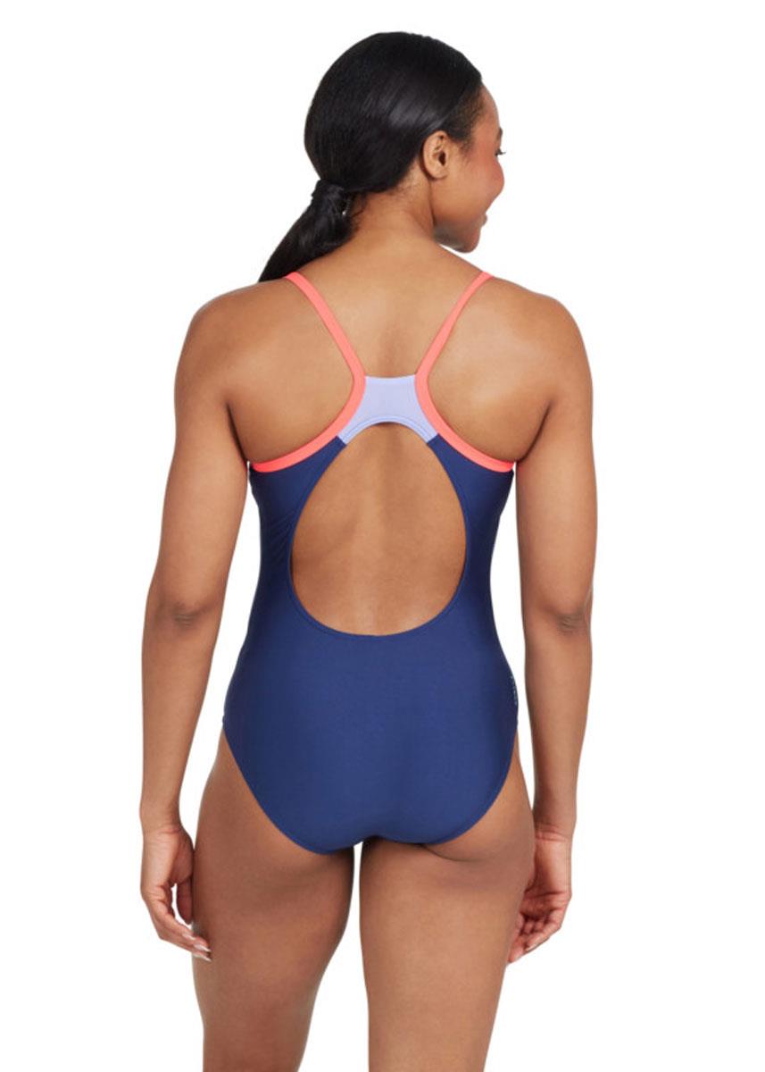 Zoggs Strikeback Cannon Swimsuit - Navy/Purple/Red