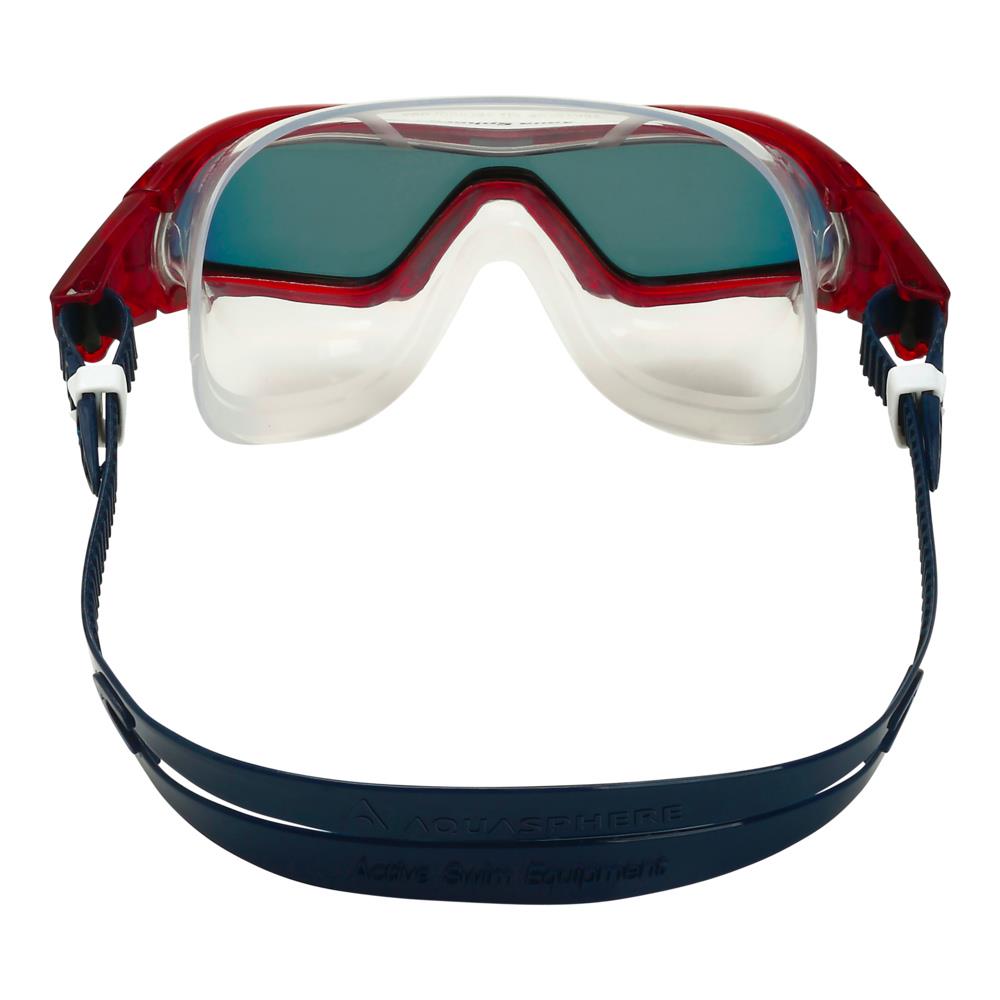 Aqua Sphere Vista Pro Red Titanium Mirrored Goggles - Dark Blue/ Red