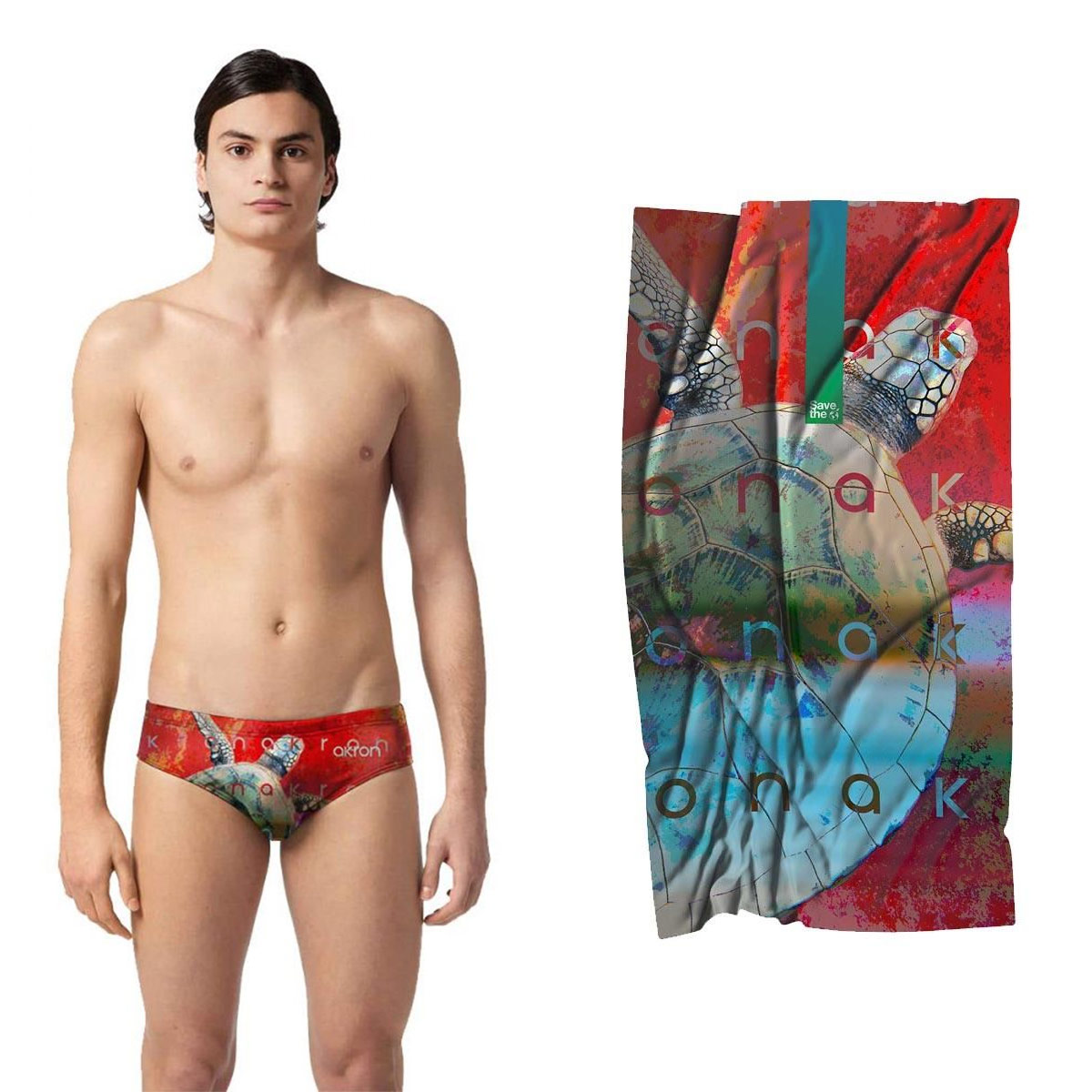 Akron Save The Turtle Brief And Towel