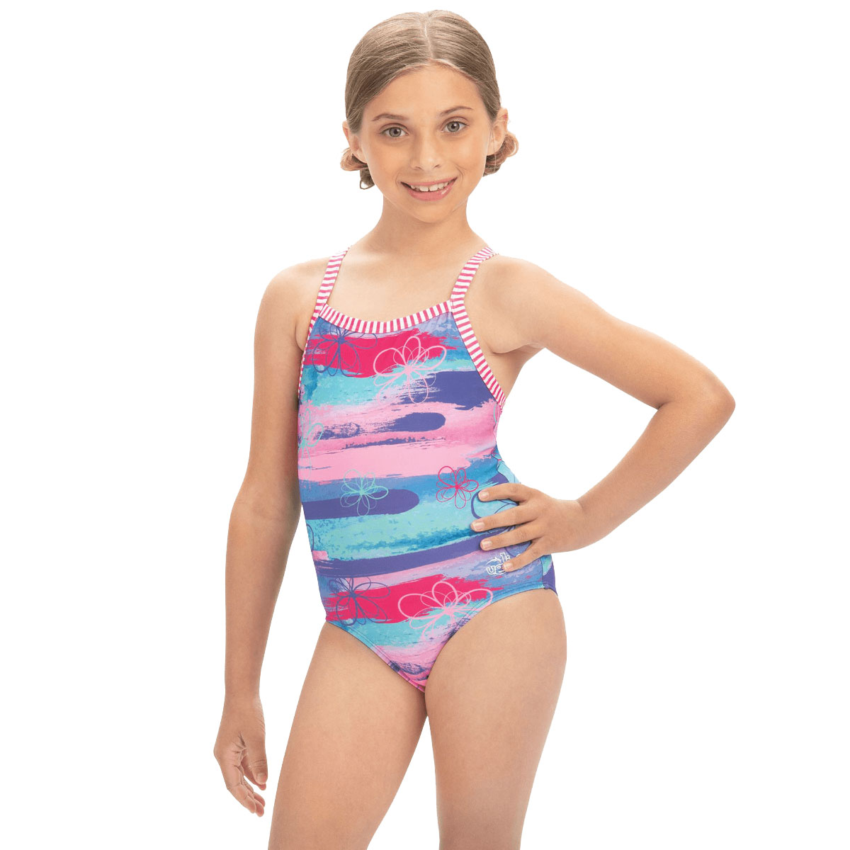 Uglies Girl's Surfs Up Print Keyhole Swimsuit